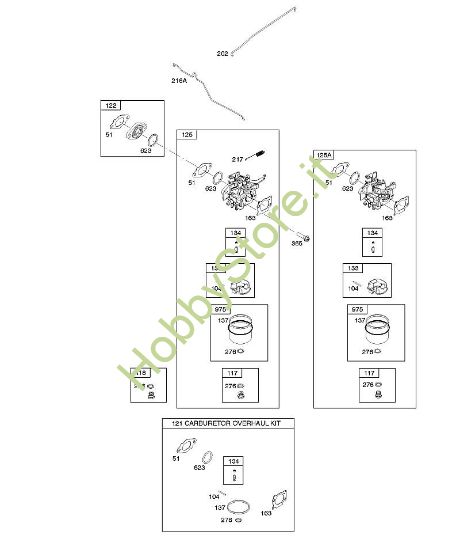 D - Carburatore, kit di revisione carburatore B&S - 12 €¦ 122Q02-0169-B1 brand Stihl